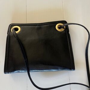 Markay Black Leather Purse with Gold‎ Accents